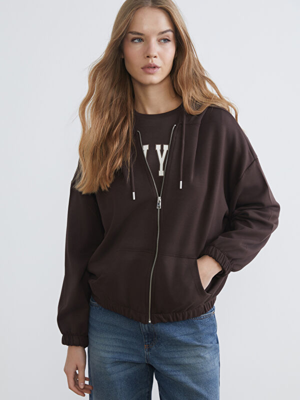 XSIDE Hooded Oversize Women's Zipper Sweatshirt