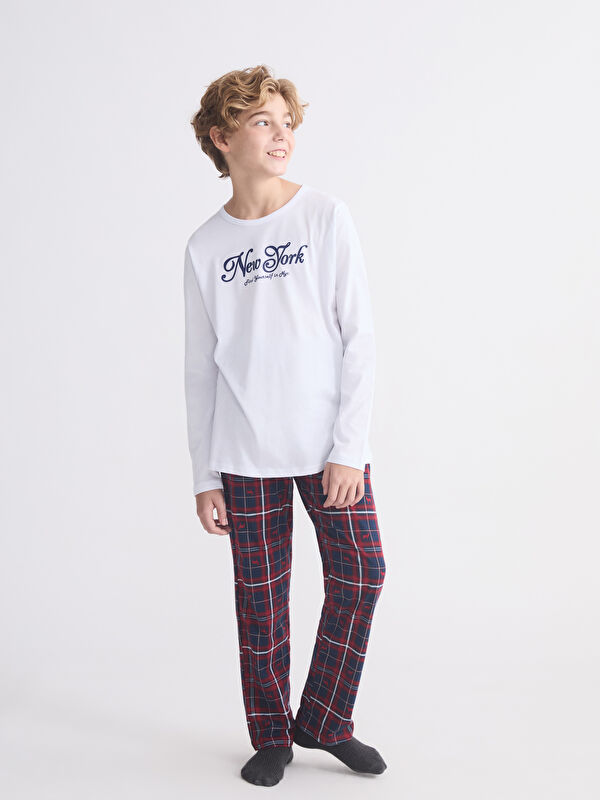 LCW Kids Crew Neck Boys' Pyjama Set