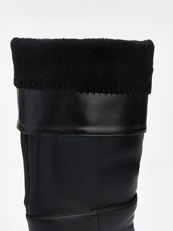 Deri Görünümlü Kadın Çizme - Görsel 7