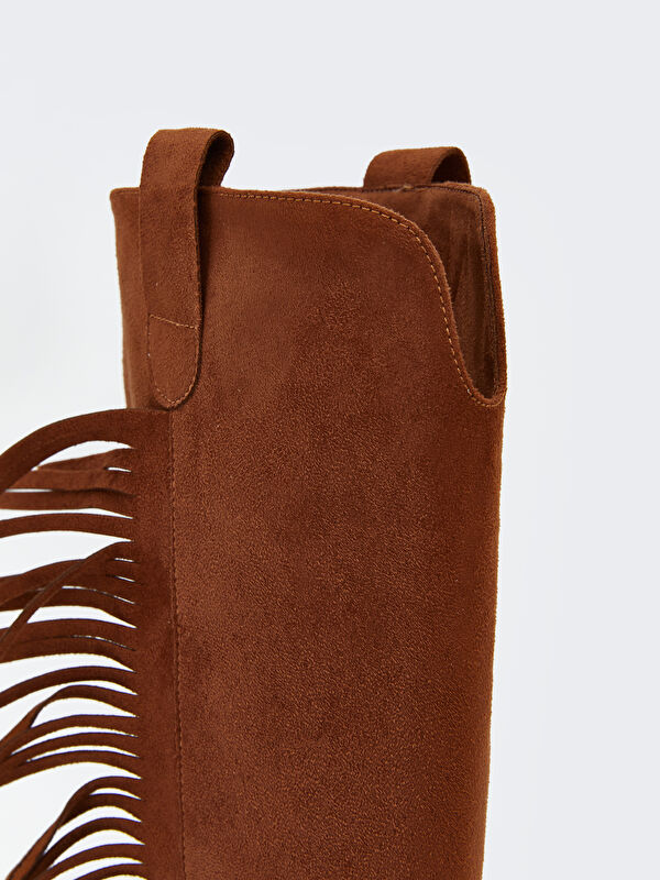 Süet Görünümlü Kadın Çizme - Görsel 7