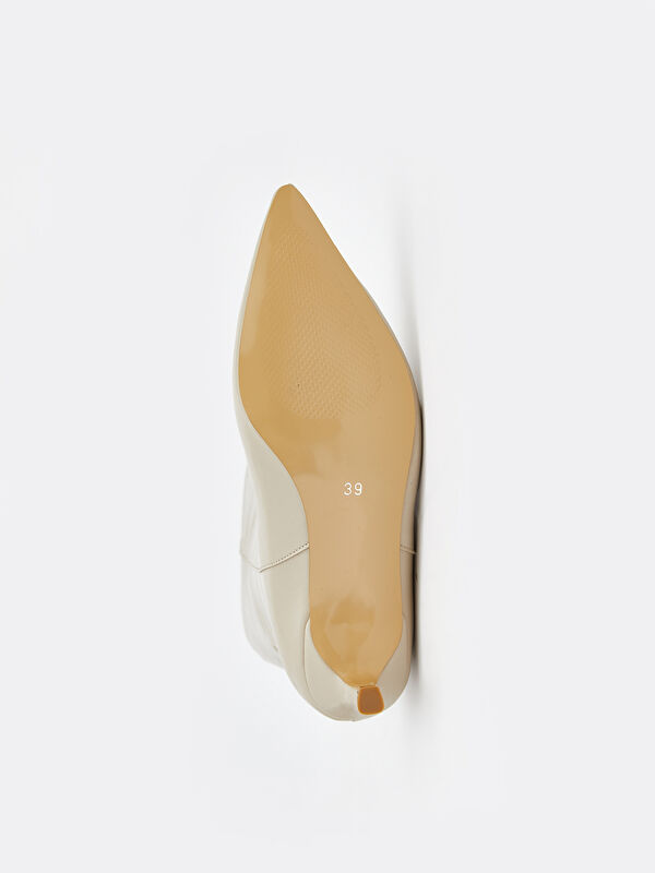 Deri Görünümlü Kadın Çizme - Görsel 5