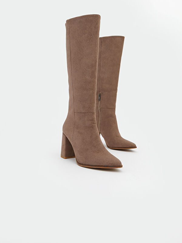 Süet Görünümlü Kadın Çizme - Görsel 4