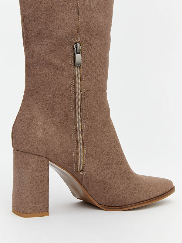 Süet Görünümlü Kadın Çizme - Görsel 7