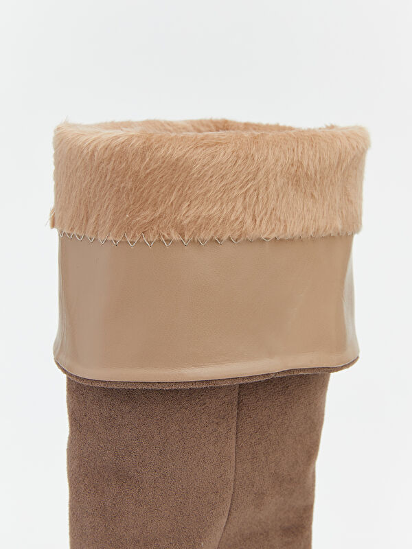 Süet Görünümlü Kadın Çizme - Görsel 8