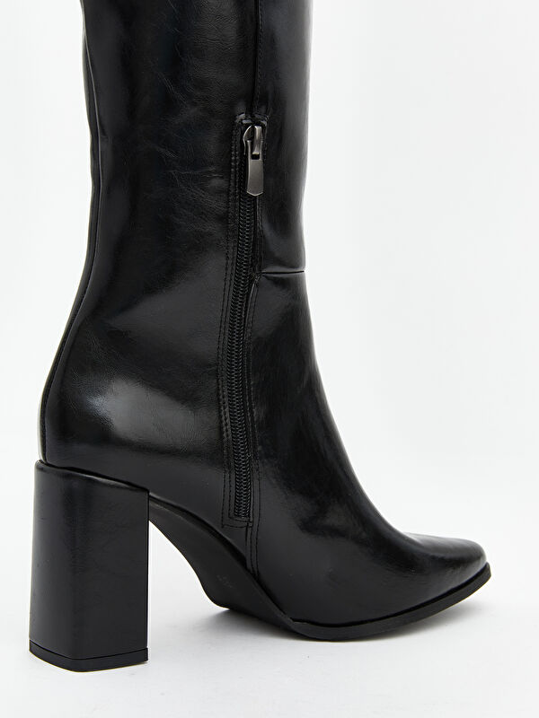 Süet Görünümlü Kadın Çizme - Görsel 7