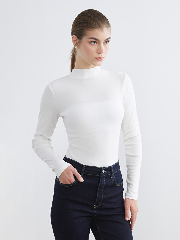 LCW Modest Dik Yaka Kadın Body