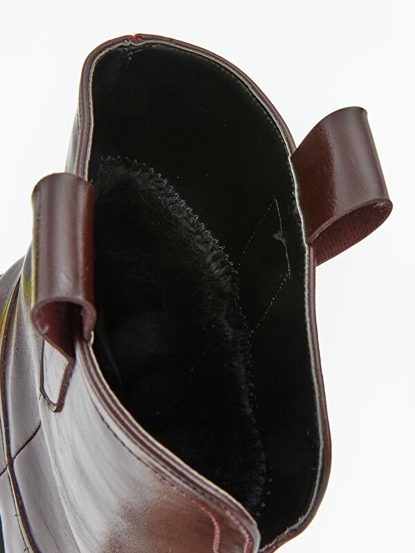 Deri Görünümlü Kadın Topuklu Bot - Görsel 8