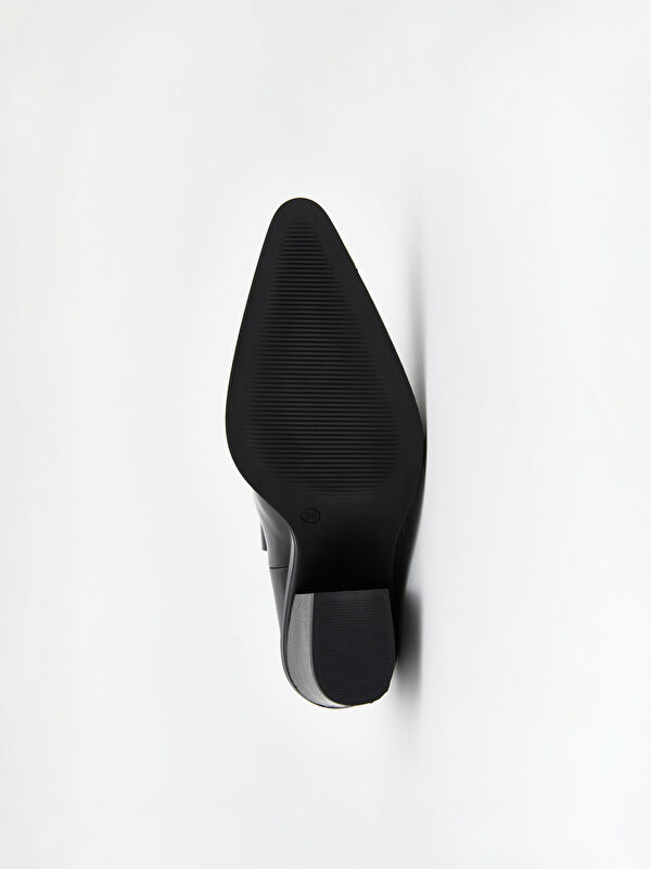 Deri Görünümlü Kadın Topuklu Bot - Görsel 5