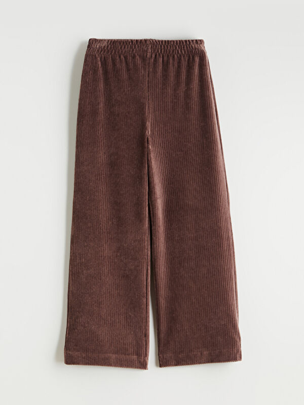 LCW Kids Elastic Waist Girls' Velvet Sweatpants