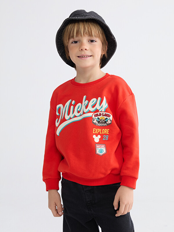 LCW Kids Mickey Mouse Baskılı Erkek Çocuk Sweatshirt