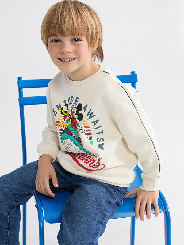 LCW Kids Mickey Mouse Baskılı Erkek Çocuk Sweatshirt