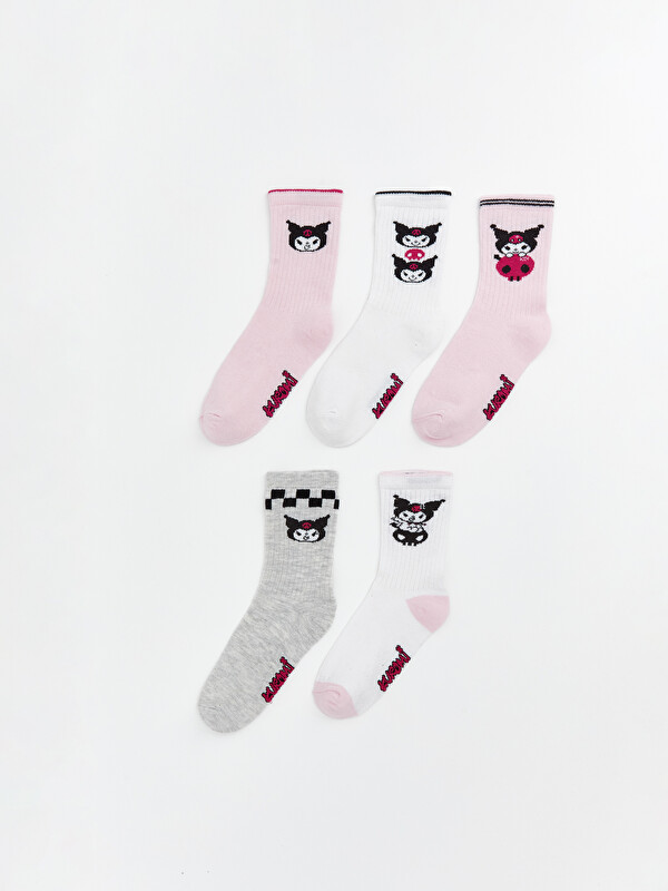 LCW Kids Носки до щиколотки с узором kuromi для девочек, комплект из 5 штук