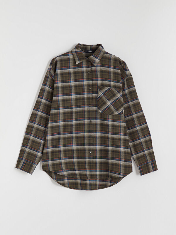 XSIDE Ekose Oversize Kadın Oduncu Gömlek
