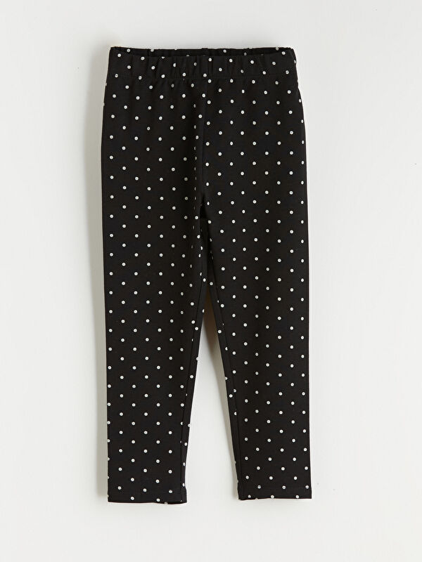 LCW Kids Girls' Polka Dot Leggings with Elasticated Waist