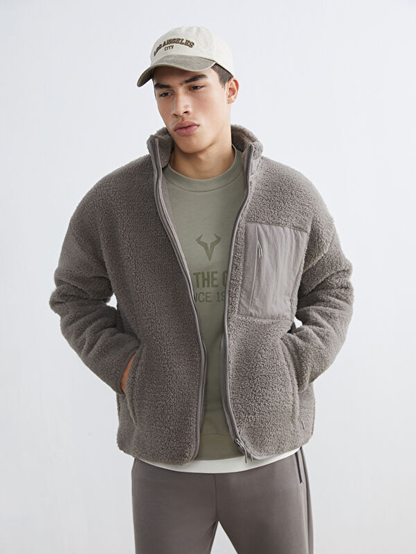 XSIDE ACTIVE Dik Yaka Pelüş Erkek Fermuarlı Sweatshirt