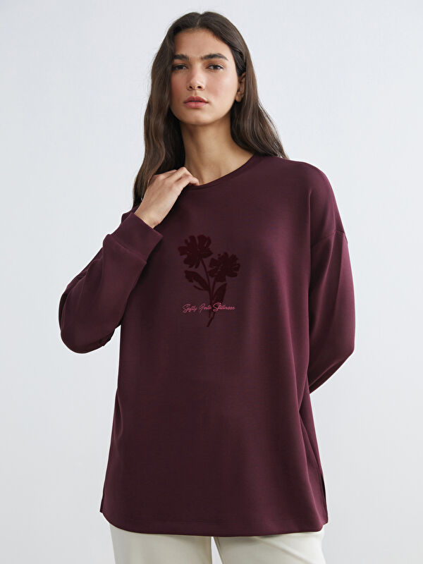 LCW EVERYDAY Bisiklet Yaka Oversize Kadın Sweatshirt Tunik