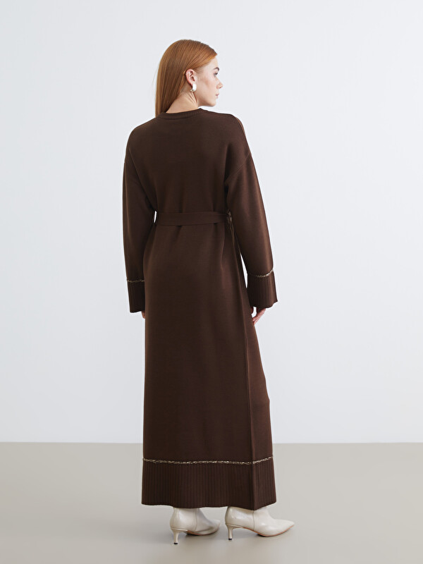 LCW Modest Bisiklet Yaka Kuşaklı Triko Elbise - W5NC74Z8-ZMQ | LC
