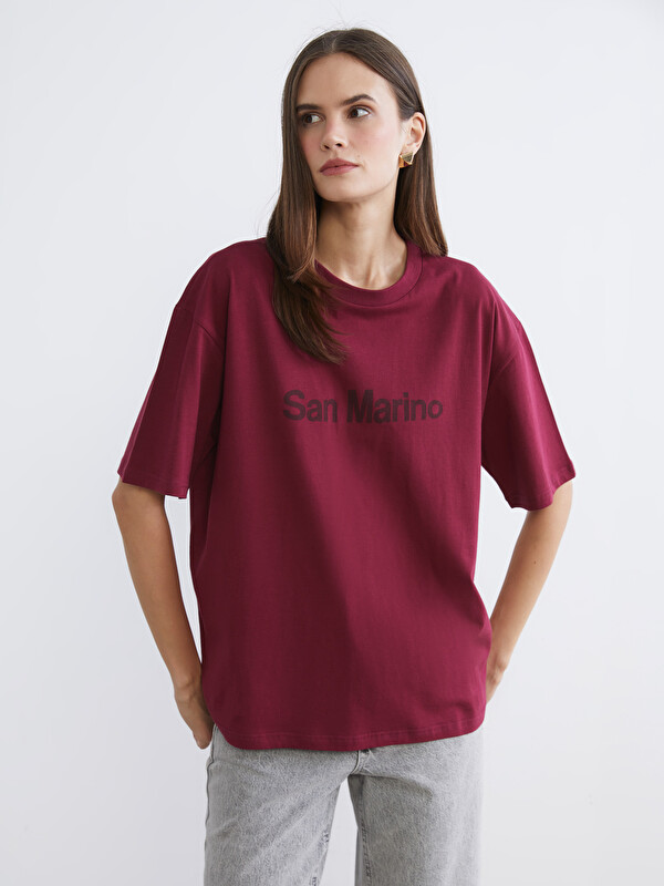 LCW Vision T-shirt Oversize Imprimé San Marino pour Femmes