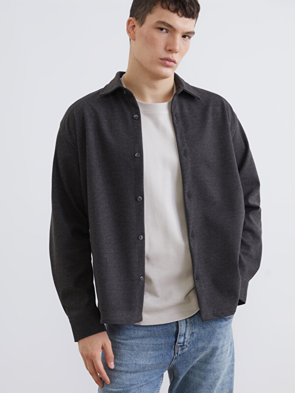 XSIDE Regular Fit Uzun Kollu Kaşe Erkek Gömlek Ceket