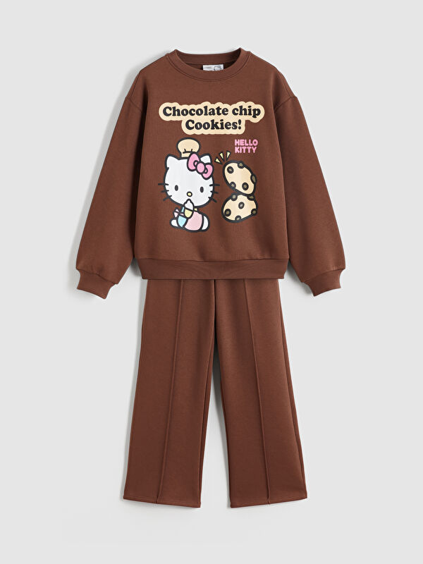 LCW Kids Hello Kitty Printed Girls' Sweatshirt and Sweatpants
