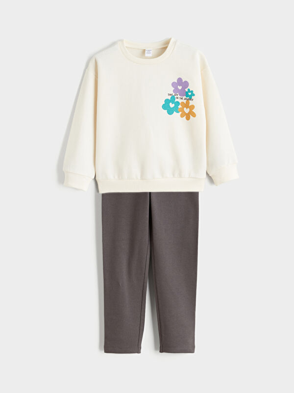 LCW Kids Floral Girls' Sweatshirt and Leggings
