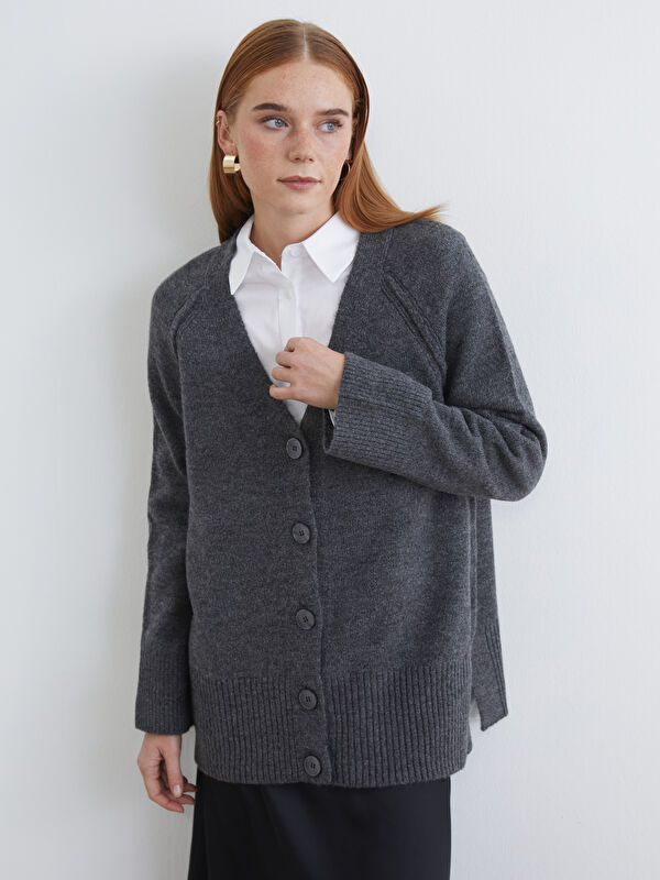 LCW Modest V Yaka Kadın Triko Hırka