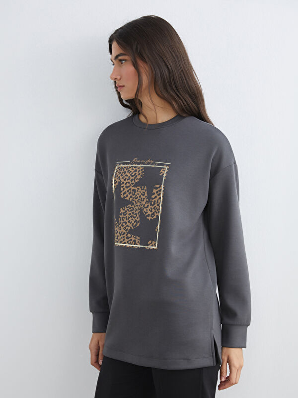 LCW EVERYDAY Baskılı Oversize Kadın Sweatshirt Tunik