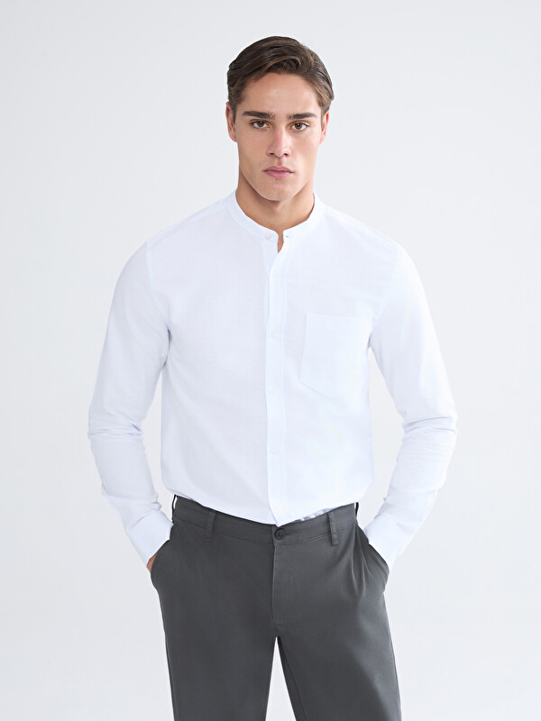 LCWAIKIKI Classic Regular Fit Hakim Yaka Uzun Kollu Erkek Gömlek