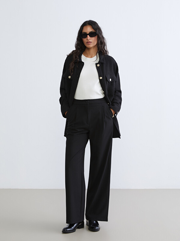 LCW Modest Loose Fit Geniş Paça Kadın Pileli Pantolon