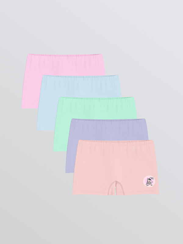 LCW Kids Baskılı Kız Çocuk Boxer 5'li