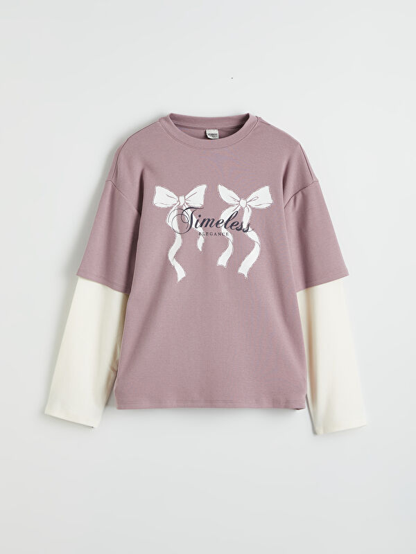 LCW Kids Girls' Printed Crewneck T-Shirt