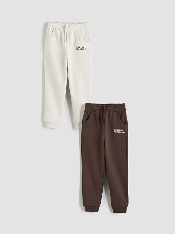 LCW Kids Beli Lastikli Erkek Çocuk Jogger Eşofman Altı 2'li