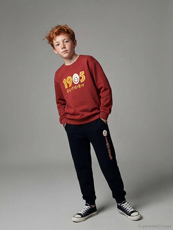LCW Kids Beli Lastikli Galatasaray Baskılı Erkek Çocuk Jogger Eşofman Altı