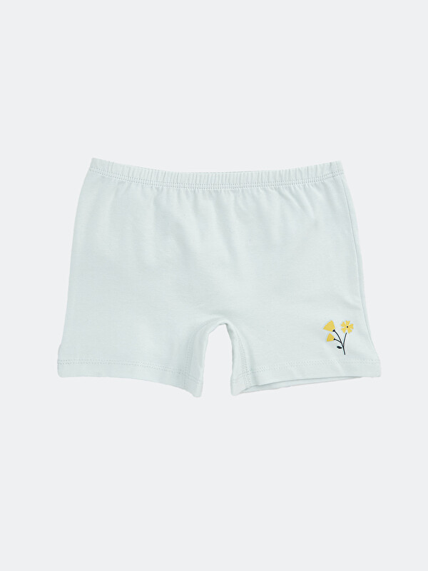 LCW Kids Beli Lastikli Çiçekli Kız Çocuk Boxer