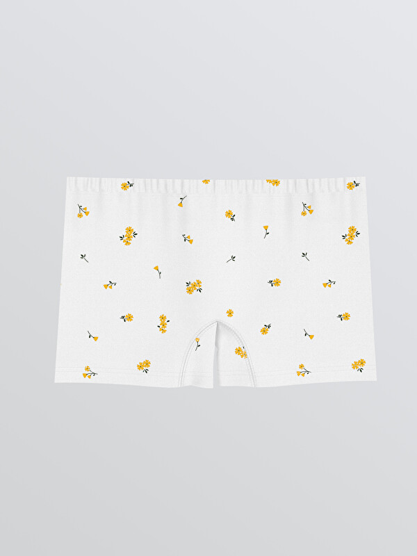 LCW Kids Beli Lastikli Çiçekli Kız Çocuk Boxer
