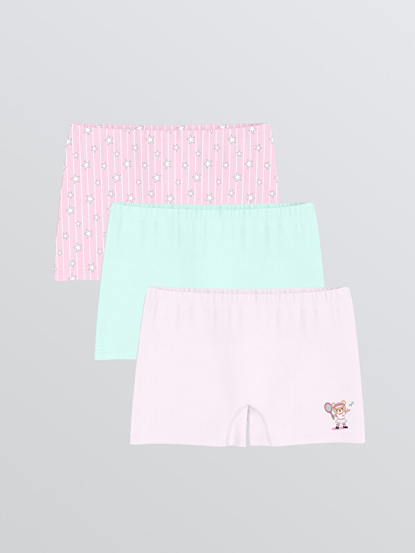 LCW Kids Baskılı Kız Çocuk Boxer 3'lü