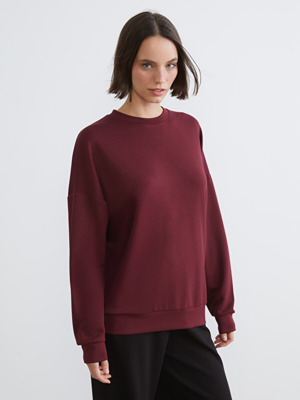XSIDE Bisiklet Yaka Oversize Kadın Sweatshirt