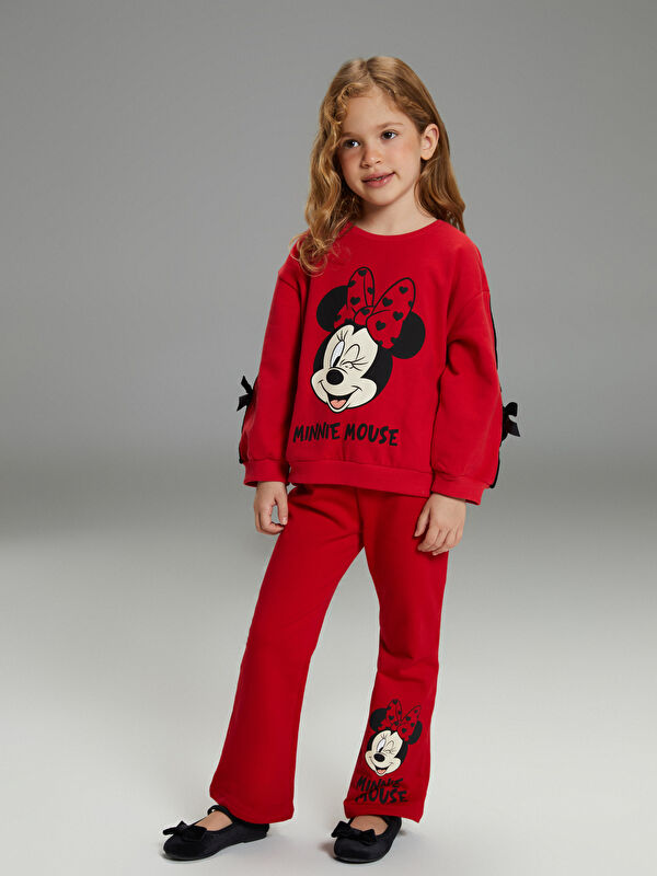 LCW Kids Minnie Mouse Printed Girls' Thick Sweatshirt