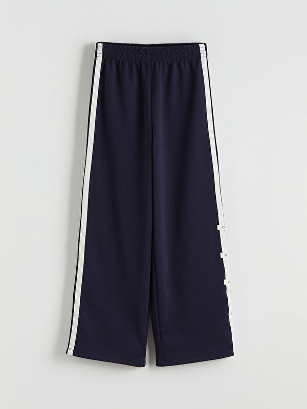 LCW Kids Striped Detail Wide Leg Girls' Sweatpants