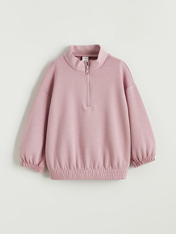 LCW Kids Dik Yaka Kız Çocuk Sweatshirt