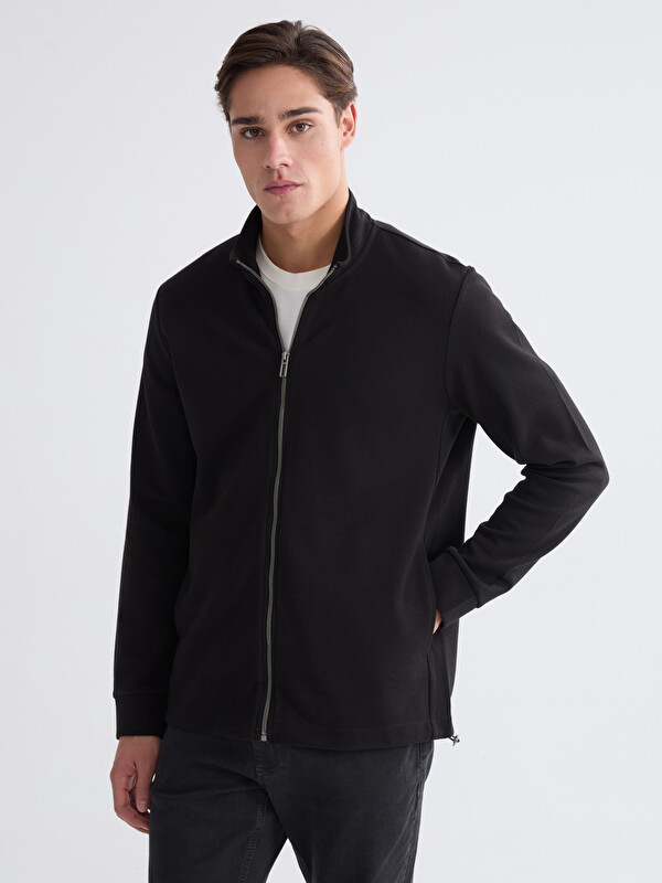 LCWAIKIKI Classic Dik Yaka Erkek Fermuarlı Sweatshirt