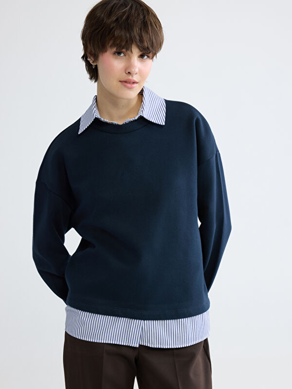 XSIDE Gömlek Yaka Kadın Kalın Sweatshirt