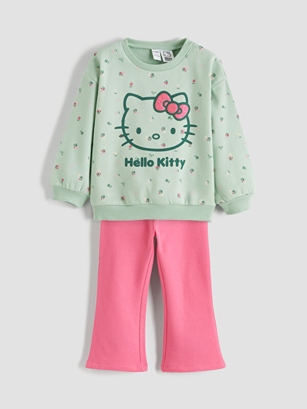 LCW Kids Hello Kitty Printed Girls' Sweatshirt and Leggings