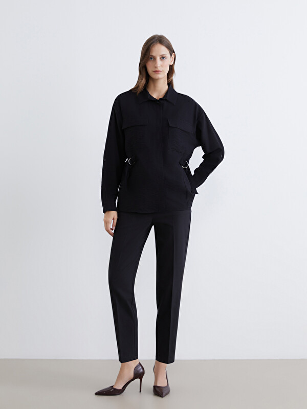 LCWAIKIKI Classic Belted High Waist Women's Cigarette Trousers