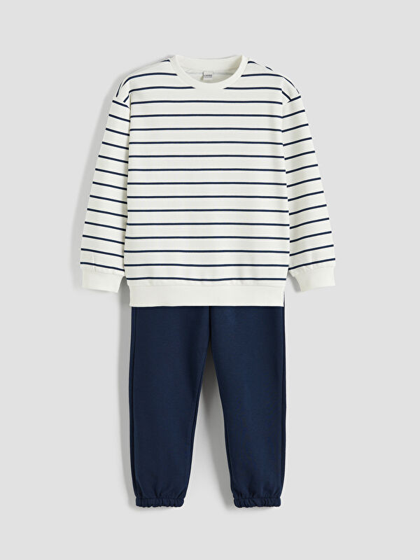 LCW Kids Bisiklet Yaka Erkek Çocuk Sweatshirt ve Eşofman Alt