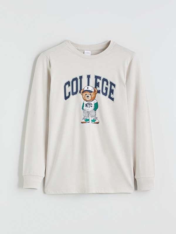 LCW Kids Ayı Teddy Baskılı Erkek Çocuk Pijama Üst