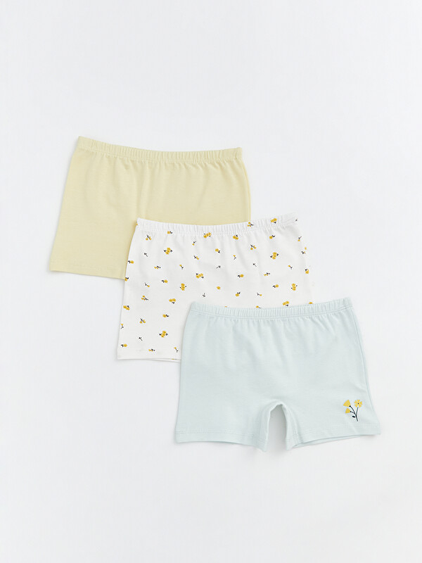 LCW Kids Çiçekli Kız Çocuk Boxer 3'lü