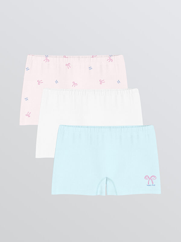 LCW Kids Baskılı Kız Çocuk Boxer 3'lü