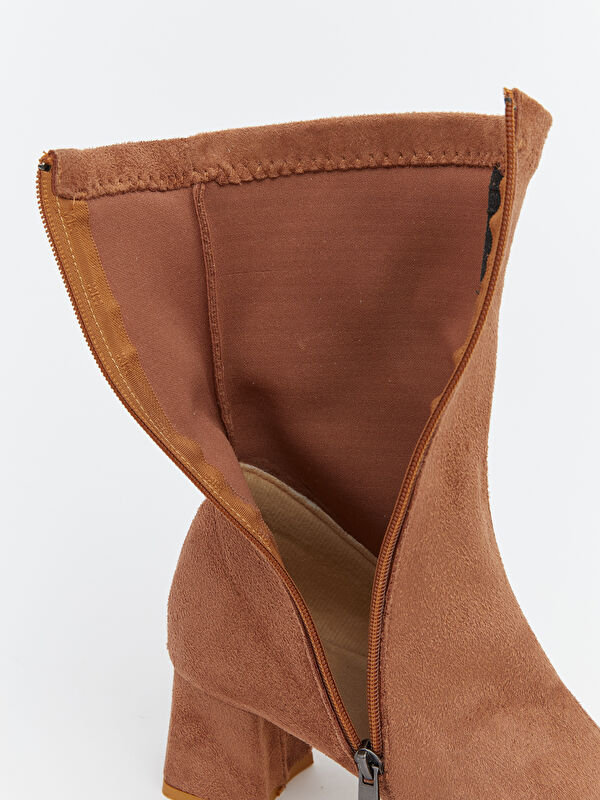 Süet Görünümlü Kadın Topuklu Bot - Görsel 8