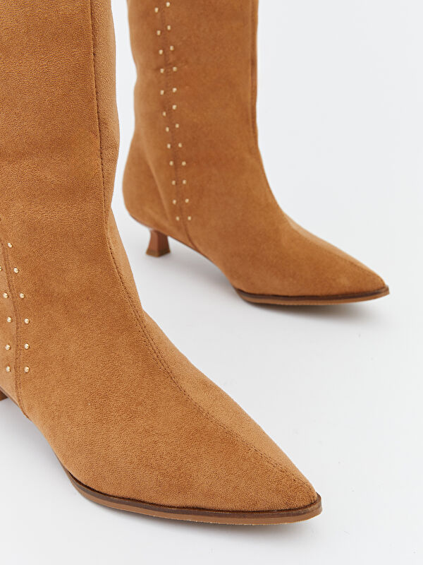 Süet Görünümlü Kadın Çizme - Görsel 4